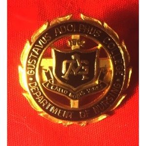 Gustavus Adolphus College Nursing RN BSN Pin Vintage St Peter MN Ultra Rare!